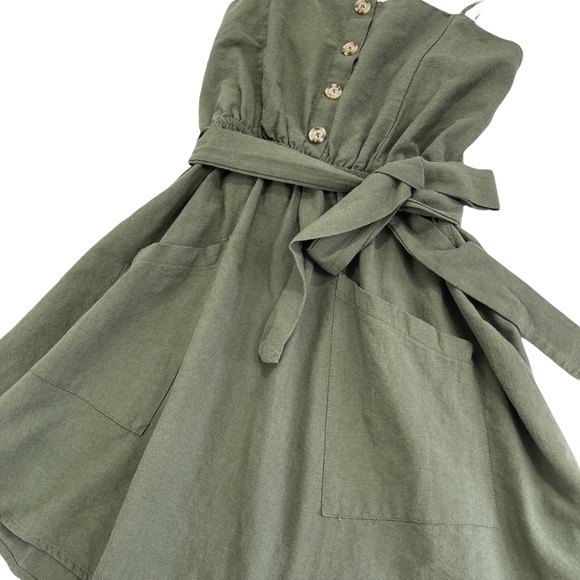 Olive Green Dress - Picture 2 of 4
